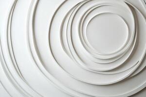 Abstract concentric circles in a layered, white design photo