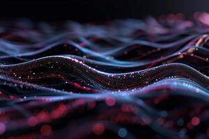 Abstract digital wave, data flow, particle network photo