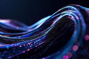 Abstract flowing data lines photo
