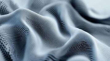 Abstract digital fabric, a complex network of interconnected points creating wavy forms photo