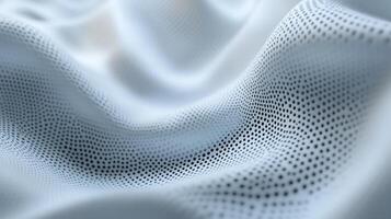 Abstract wave pattern of soft, dotted, light gray fabric. Intricate, detailed texture photo