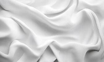 White silk fabric background with folds photo