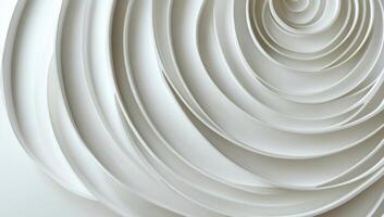 Abstract spiral design. Layers of white, flowing curves photo