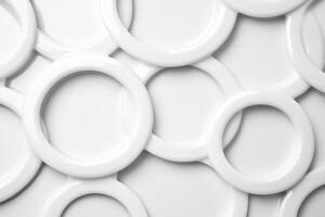 Abstract pattern of overlapping white circles photo