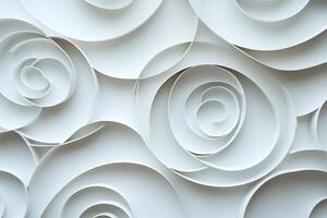 Abstract paper swirls in white photo