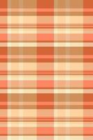 Warm, inviting peach and cream plaid pattern. Perfect for textile design, website backgrounds, or autumnal projects. This seamless texture evokes feelings of comfort and nostalgia. vector