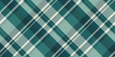 Luxury plaid check tartan, surface pattern textile texture. National background fabric seamless in white and teal colors. vector