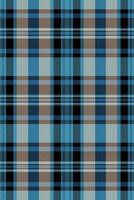 Twill pattern check, unique seamless tartan plaid. Dye textile fabric texture background in cyan and black colors. vector