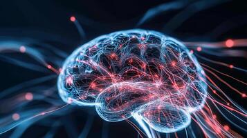 Brain neural network. Complex network of connections photo