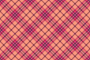 Vibrant peach and pink plaid pattern. Perfect for textile design, fashion, or website backgrounds. This seamless, repeating texture offers a stylish and modern aesthetic. vector