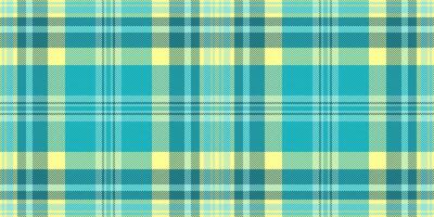 Vibrant teal and pale yellow plaid pattern. Perfect for textile design, website backgrounds, or fashion projects. This cheerful, summery texture evokes feelings of freshness and optimism. vector