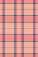 Contour textile fabric background, vintage tartan seamless. Tone pattern check plaid texture in orange and red colors. vector