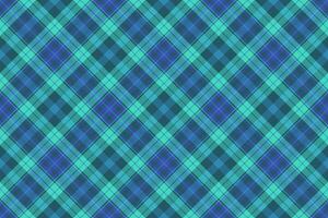 Vibrant teal and purple plaid pattern. Perfect for textile designs, website backgrounds, or fashion projects. This seamless texture offers a modern, stylish feel with a touch of classic charm. vector