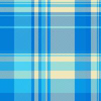 Vibrant blue and cream plaid pattern. Ideal for textile design, website backgrounds, or fashion projects. This seamless texture evokes a feeling of freshness and summer. vector