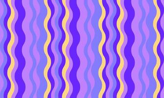 Vibrant wavy stripes in purple, lavender, and yellow create a dynamic, retroinspired pattern. Perfect for backgrounds, textiles, website design, or any project needing a playful, energetic aesthetic. vector