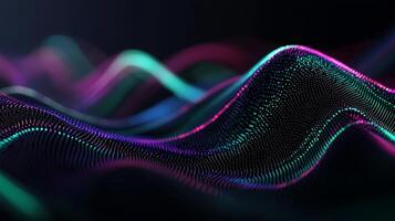 Abstract digital wave patterns in vibrant colors. Complex data visualization. Dynamic, flowing, and mesmerizing photo
