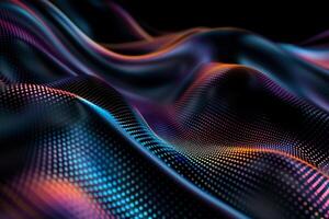 Abstract digital wave pattern with vibrant colors and dotted texture photo