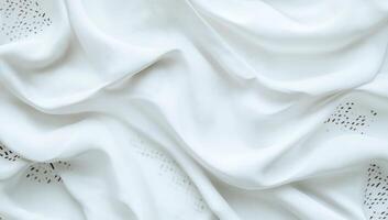Soft, flowing white fabric with subtle pattern photo