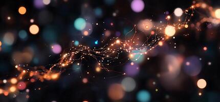 Abstract glowing particle streams photo