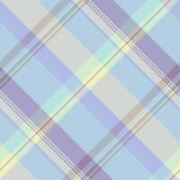 Thin plaid textile, advertisement seamless pattern fabric. Home background check texture tartan in light and pastel colors. vector