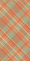 Subtle autumnal plaid pattern in muted orange, beige, and sage green tones. Perfect for fallthemed designs, textiles, or backgrounds. Evokes feelings of warmth, comfort, and rustic charm. vector