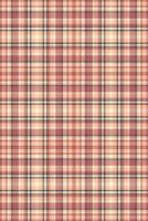 Decor plaid texture pattern, thin fabric tartan seamless. Golf background textile check in orange and red colors. vector