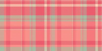 Soft coral and mint plaid pattern. Perfect for textile design, fashion, websites, and branding. A calming, pastel textile texture ideal for spring or summer projects. vector