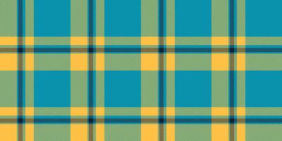 Vibrant teal and gold plaid pattern. Perfect for textile designs, website backgrounds, or fashion projects. This cheerful, repeating texture offers a modern take on classic plaid. vector