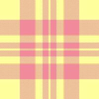 Delightful pastel pink and yellow plaid pattern. Perfect for textiles, packaging, or website backgrounds. This cheerful design evokes feelings of springtime, joy, and gentle femininity. vector
