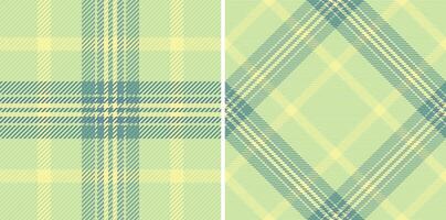 Elegant pastel green and blue plaid patterns. Two seamless designs offer versatile options for textile, fashion, and web design projects. vector