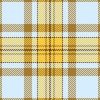 Vibrant yellow and brown plaid pattern on a light blue background. Perfect for textile design, fashion, website backgrounds, or scrapbooking projects. vector