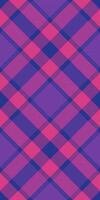 Faded tartan check, scratched textile pattern texture. Square plaid seamless fabric background in pink and violet colors. vector