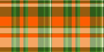 Vibrant autumnal plaid pattern in orange, green, and brown. Perfect for fallthemed designs, textile prints, website backgrounds, and more. vector