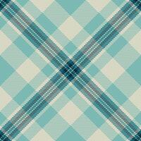 Elegant teal and beige plaid pattern. Seamless textile design ideal for apparel, home decor, or website backgrounds. Subtle texture adds visual interest. Modern and sophisticated style. vector
