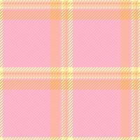 Soft pastel pink and peach plaid pattern. Ideal for textile design, website backgrounds, or feminine branding. This seamless texture evokes feelings of warmth and gentleness. vector