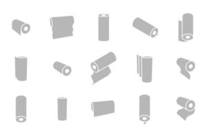 Collection of diverse paper roll icons. vector