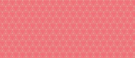 Elegant coral pink seamless pattern featuring intricate, repeating geometric triangles. Ideal for website backgrounds, textile designs, or as a subtle texture overlay. vector