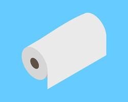 Clean, minimalist illustration of a paper roll against a light blue background. Perfect for concepts of simplicity, hygiene, or resourcefulness. vector