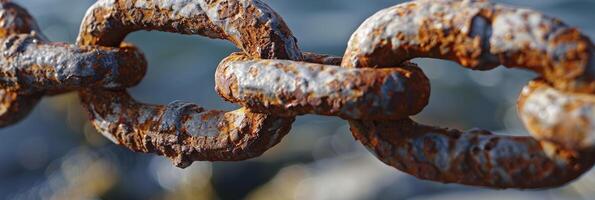 A rusty chain is shown in this image photo