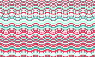 Vibrant wavy stripes in pink, teal, and white create a cheerful, seamless pattern. vector