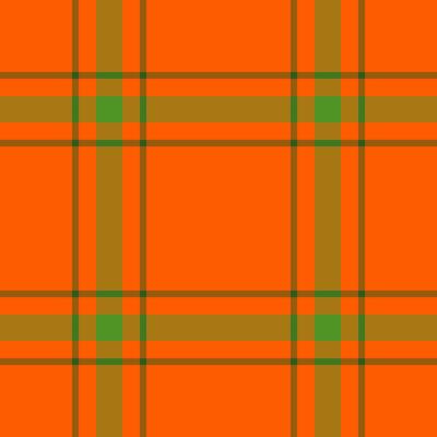 Vibrant orange, green, and brown plaid pattern. Perfect for textile design, autumnal themes, or adding a pop of color to your projects.