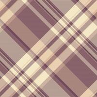 Romantic textile seamless fabric, menswear check tartan plaid. Scrapbook pattern texture background in light and pink colors. vector