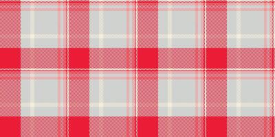 Red and grey plaid pattern. Seamless textile texture ideal for fashion, interiors, and website backgrounds. Classic design evokes warmth and tradition. Perfect for autumnal or holiday themes. vector