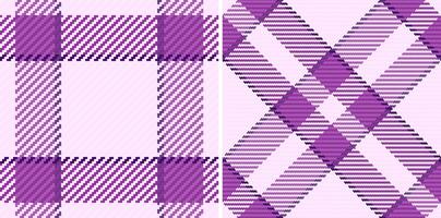 Elegant purple plaid patterns, perfect for textile design, fashion, or website backgrounds. Two distinct variations offer versatility one classic, one modern. Subtle texture adds visual interest. vector