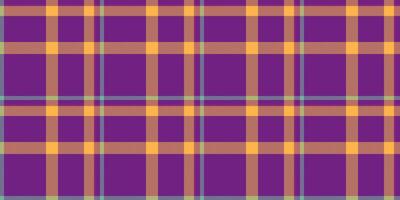 Vibrant purple, orange, and teal plaid pattern. Perfect for textile design, website backgrounds, or any project needing a bold, geometric texture. vector