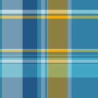 Deluxe background plaid fabric, curve texture seamless textile. Ethnicity pattern check tartan in cyan and yellow colors. vector