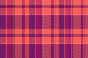 Tape texture fabric pattern, curved textile check plaid. Heritage seamless tartan background in magenta and red colors. vector