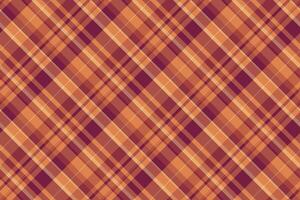 Club pattern texture , no people textile seamless plaid. Bedroom tartan check background fabric in red and orange colors. vector