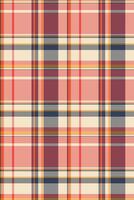 Vibrant coral, cream, and burgundy plaid pattern. Perfect for textile designs, website backgrounds, or crafting projects. vector