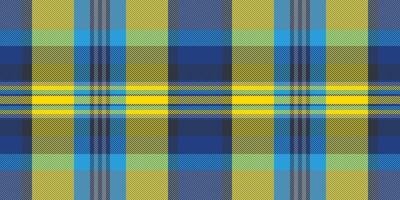 Vibrant yellow, blue, and grey plaid pattern. Perfect for textile design, fashion, websites, and branding. A bold, geometric textile texture representing energy and style. vector